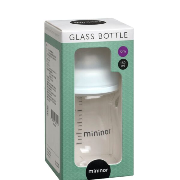 Biberon en verre MININOR, 0 mois, 160 ml