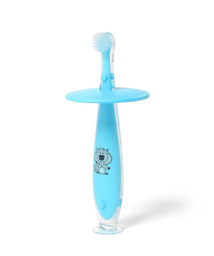 BABYONO brosse à dents avec ventouse, dès 6 mois, bleu